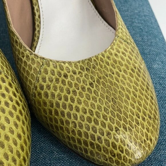 Chloe Yellow Orange/Brown Two-tone Snake Skin Elaphe Pumps size 11 - Picture 10 of 15